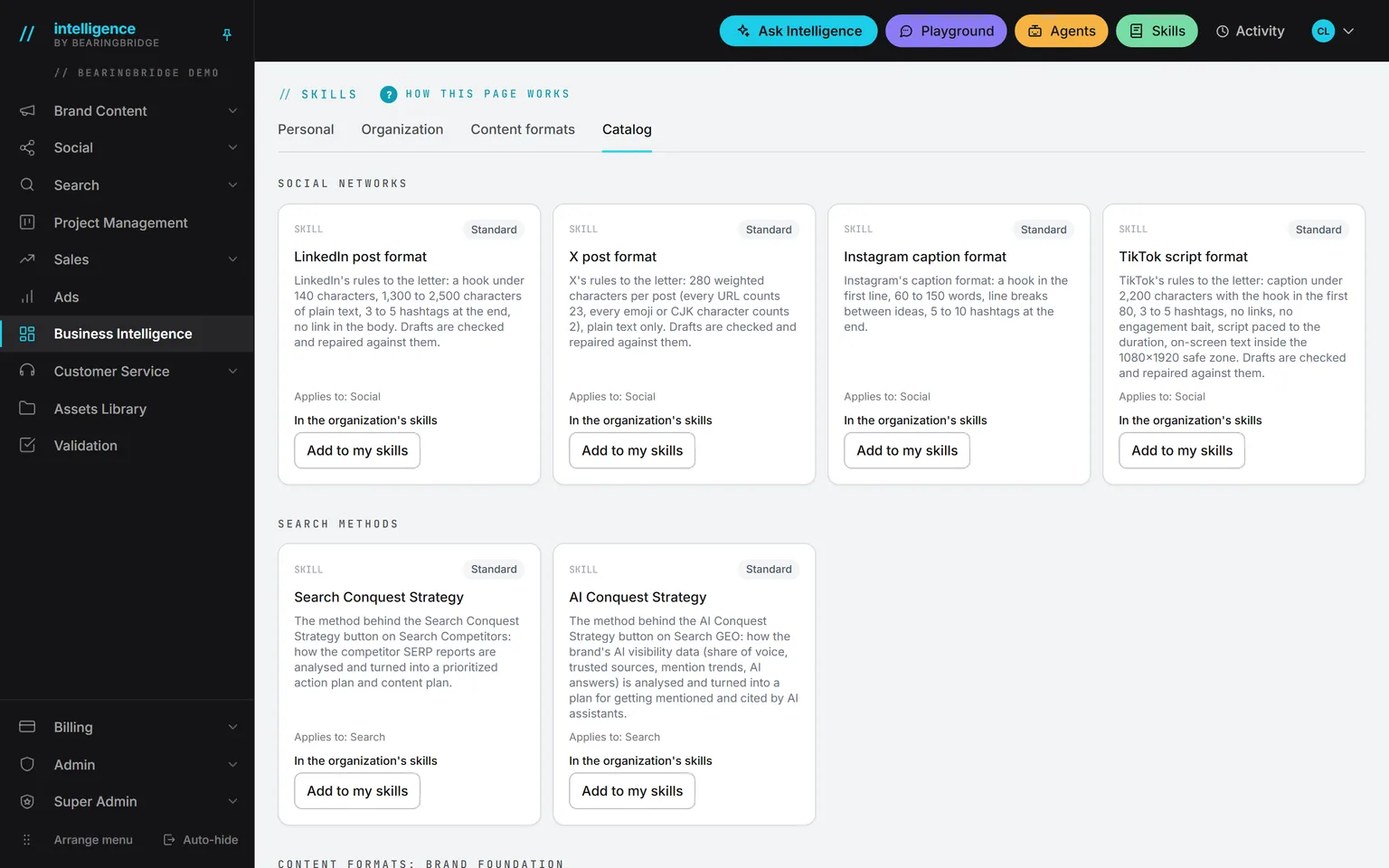 The skills catalog
