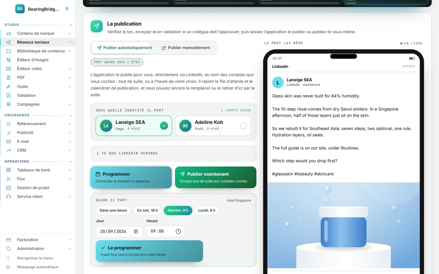 Le module Réseaux sociaux